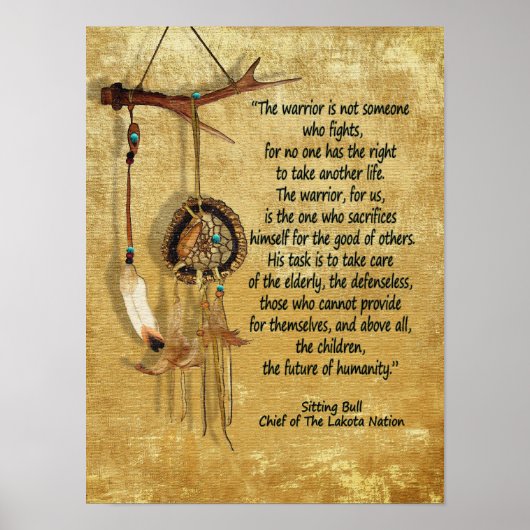 ウォリアー引用文ドリームキャッチャーやる気を起こさせる ポスター (正面)
