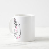 ウォリアー 割れない ピンクリボン 乳がん対策 コーヒーマグカップ (正面左)