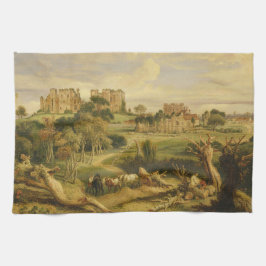 ウォリックシャーのケニルワース城 (ジェームズ・ワード画) キッチンタオル