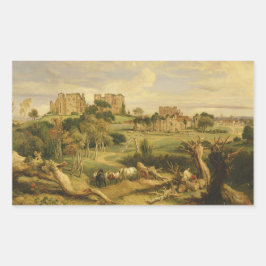ウォリックシャーのケニルワース城 (ジェームズ・ワード画) 長方形シール
