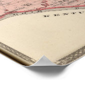 ウォリック郡の地図 ポスター (角)