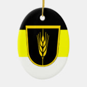 ウォルガドイチェ国旗（黒・黄・白） セラミックオーナメント (正面)