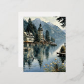 ウォルサーゼ湖の水は清潔で澄んある 箔シーズンポストカード (正面/裏面)