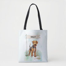 ウォルシュテリアの個性あふれる水彩画デザインの犬グッズ