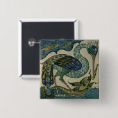 ウォルタークレーンによって鷲および魚のデザインを、タイルを張って下さい 缶バッジ (正面&裏面)