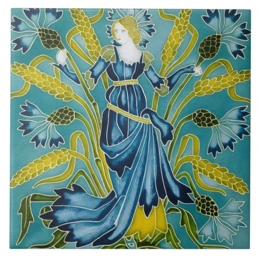 ウォルタークレーンズフローラアールヌーボー タイル (正面)