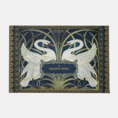 ウォルタークレーンラッシュアイリスアールヌーボーヴィンテージデコール ドアマット (正面)