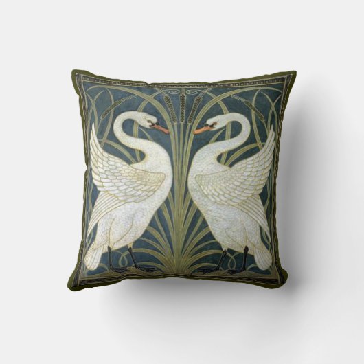 ウォルタークレーン白鳥のビクトリア時代の人の枕 クッション (裏面)