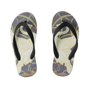 ウォルタークレーン白鳥、ラッシュとアイリスアールヌーボー キッズビーチサンダル