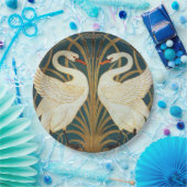 ウォルタークレーン白鳥、ラッシュとアイリスアールヌーボー ペーパープレート (パーティー)