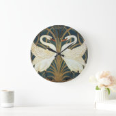 ウォルタークレーン白鳥、ラッシュとアイリスアールヌーボー ラージ壁時計 (ホーム)