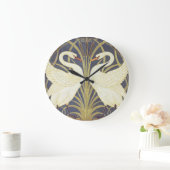 ウォルタークレーン白鳥、ラッシュとアイリスアールヌーボー ラージ壁時計 (ホーム)