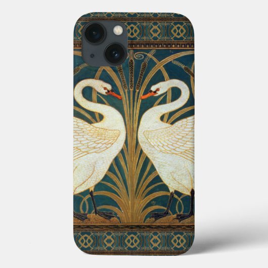 ウォルタークレーン白鳥、ラッシュとアイリスアールヌーボー Case-Mate iPhoneケース (裏面)