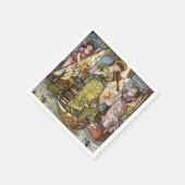 ウォルタークレーン船，優雅な女性，アールヌーボー スタンダードカクテルナプキン (角)