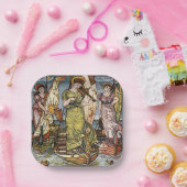 ウォルタークレーン船，優雅な女性，アールヌーボー ペーパープレート (パーティー)