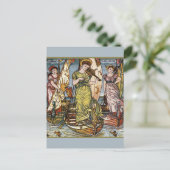 ウォルタークレーン船，優雅な女性，アールヌーボー ポストカード (スタンド正面)