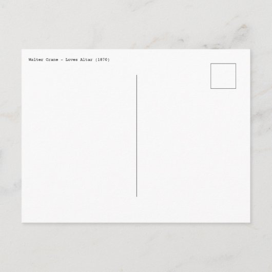 ウォルタークレーン – 愛の祭壇はがき ポストカード (裏面)
