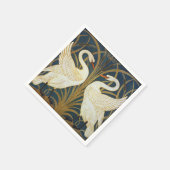 ウォルタークレーン – Swan, Rush And Irisアールヌーボー スタンダードカクテルナプキン (角)