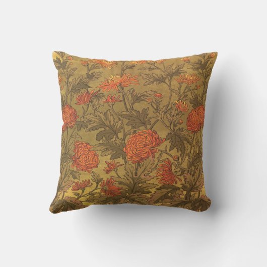 ウォルタークレーンChrysanthamumsのビクトリア時代の人の枕 クッション (裏面)