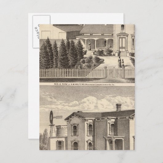 ウォルターズ、クロウエルレジデンス、ファーム ポストカード (正面/裏面)