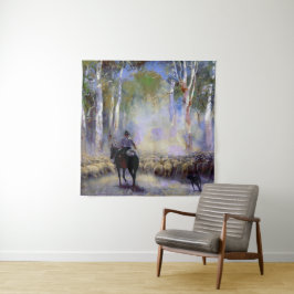 ウォルター・ウィザーズ「牛飼い」1912年 オーストラリアのアート タペストリー