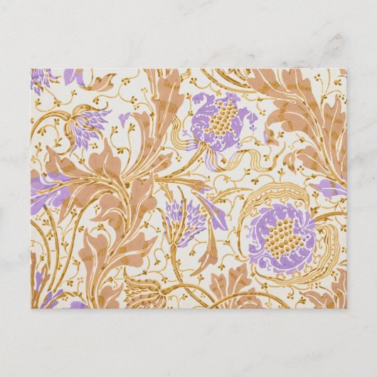 ウォルター・クレイン アーツ・アンド・クラフツ 紫色の花の芸術 ポストカード (正面)