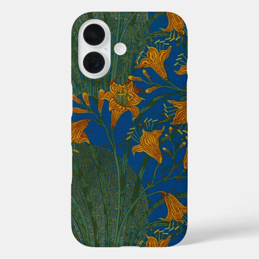 ウォルター・クレイン ヴィンテージ デイ リリー 花柄 パターン Case-Mate iPhoneケース (裏面)