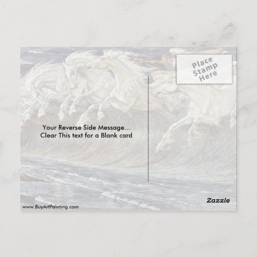 ウォルター・クレーンによる海王馬 ポストカード (裏面)