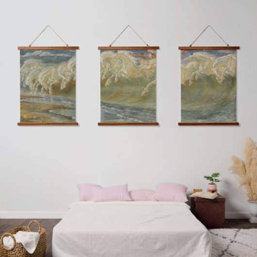 ウォルター・クレーンによる海王馬 吊り下げ型タペストリー (寝室)