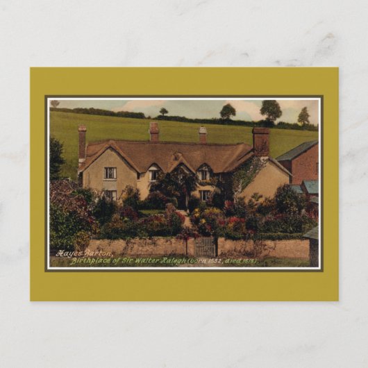 ウォルター・レールの生誕地、ヘイズ・バートン ポストカード (正面)