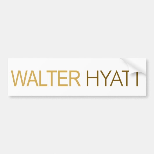 ウォルターHyattのバンパーステッカー バンパーステッカー (正面)
