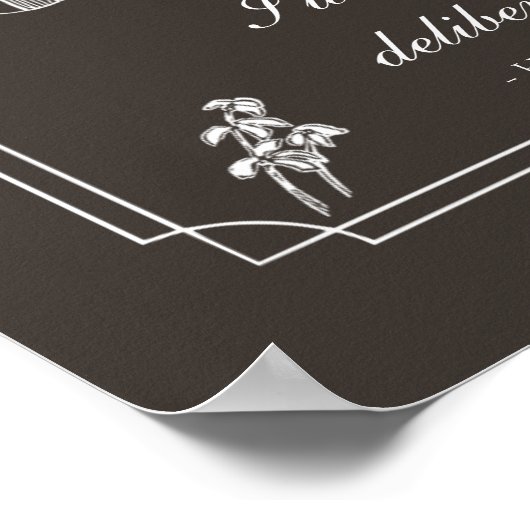 ウォルデン引用文、"意図的に生きる" （暗） ポスター (角)