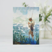 ウォルデン池で釣りをするソロー by N. C. ワイエス エンクロージャーカード (スタンド正面)