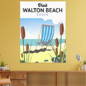 ウォルトンビーチ，エセックス海辺の旅行ポスター キャンバスプリント (インサイチュ (リビング))
