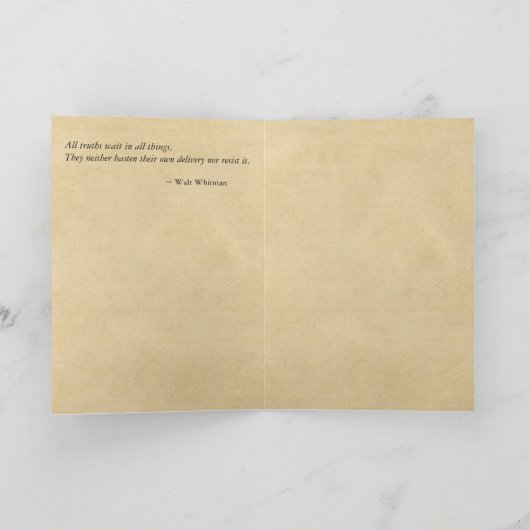 ウォルト・ホイットマンのポートレートの誕生日の詩歌の引用文 カード (内部)