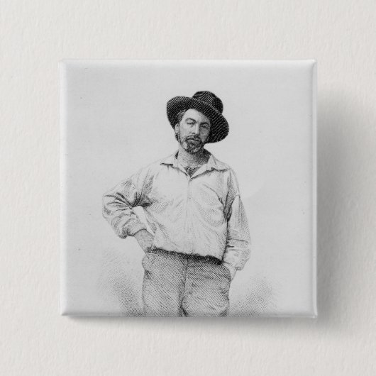 ウォルト・ホイットマンの「葉へのfrontispieceの 缶バッジ (正面)