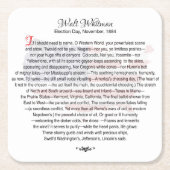 ウォルト・ホイットマンエレガント詩 スクエアペーパーコースター (正面)