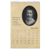 ウォルト・ホイットマンポートレートと詩 カレンダー (1月 2026)