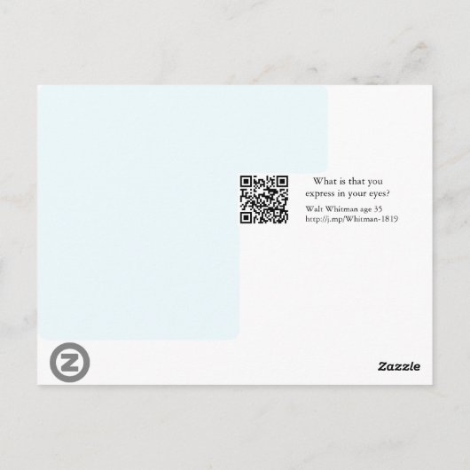 ウォルト・ホイットマン表現「目の中で何をする」引用文 ポストカード (裏面)