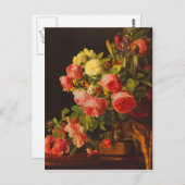 ウォルドミュラーによるバラを持つ静物生活 ポストカード (正面/裏面)