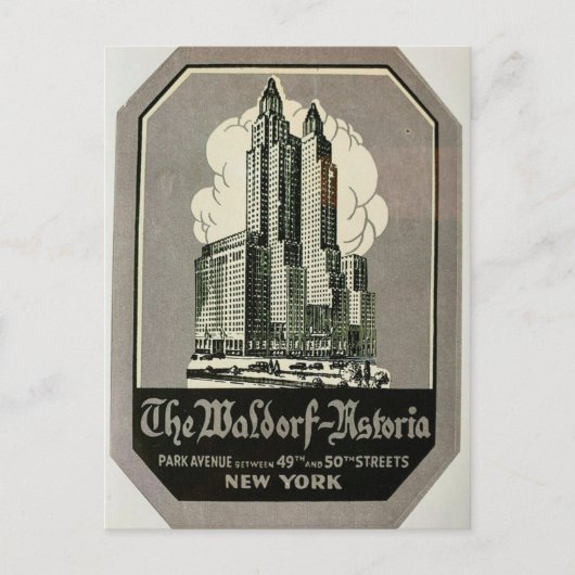 ウォルドルフ アストリア パーク アヴェ ニューヨーク シティ ポストカード (正面)
