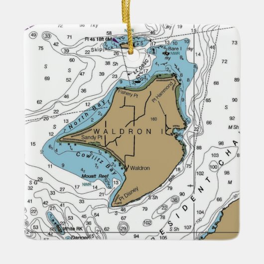 ウォルドロン島航海の図 セラミックオーナメント (正面)