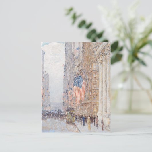 ウォルドーフの芸術に関す絵画るチルド・ハサム国旗 ポストカード (スタンド正面)