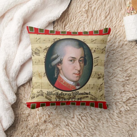 ウォルフガングモーツァルト音楽枕 クッション (ブランケット)