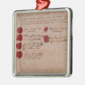 ウォルフガング、モーツァルトおよびWeberの結婚証明書 メタルオーナメント (左)