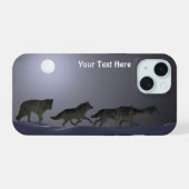 ウォルフパック - 輝く夜 iPhone 15ケース (裏面横)