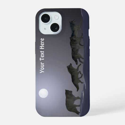 ウォルフパック - 輝く夜 iPhone 15ケース (裏面)