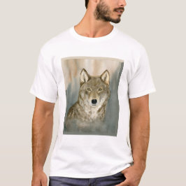 ウォルフ・イン・ザ・ミスト 水彩画 Tシャツ