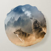 ウォルブズハウリングアットムーンラウンド装飾用クッション ラウンドクッション (裏面)