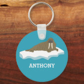 ウォルラスオンアンアイスバーグイラストレーション パーソナライズされた キーホルダー (正面)